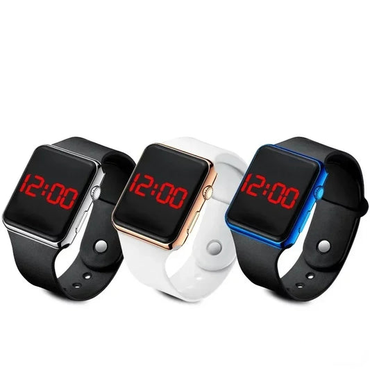Reloj Digital Unisex con Pantalla LED Cuadrada
